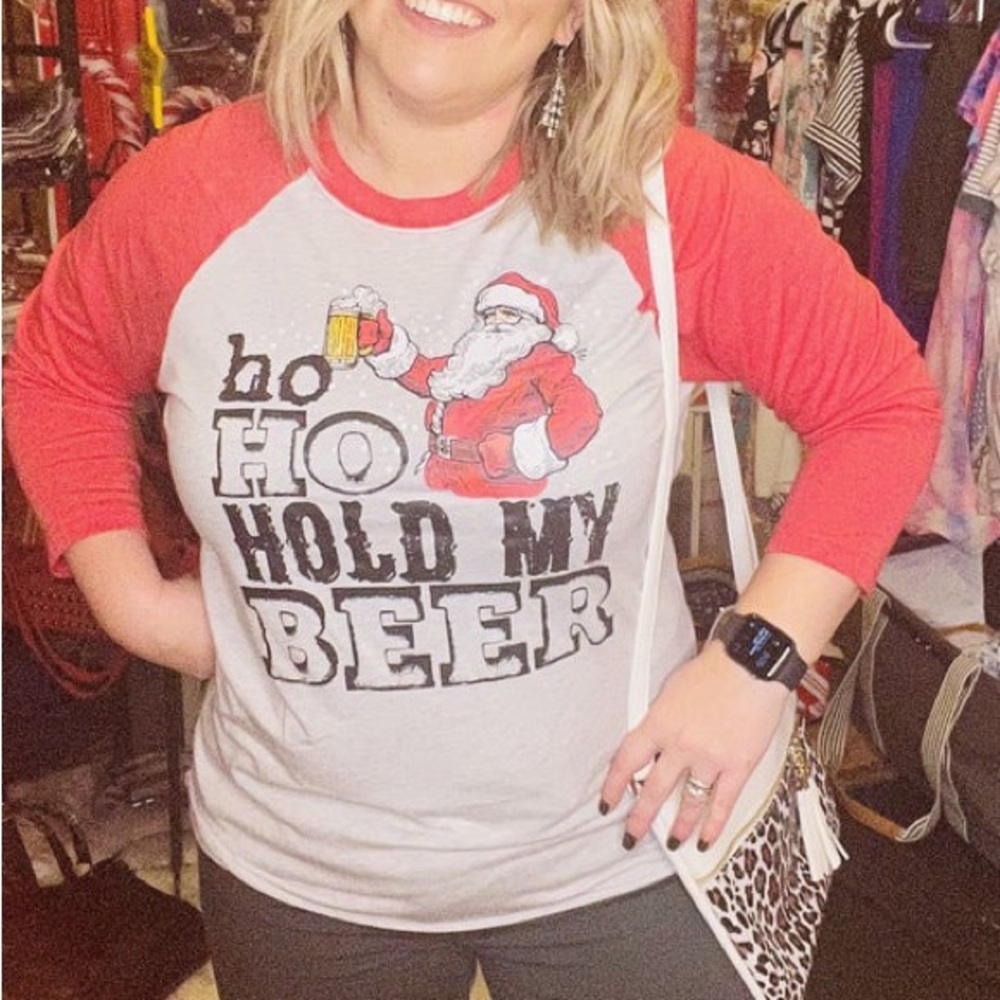 Hi Ho Hold My Beer 3/4 Sleeve Tee, New!